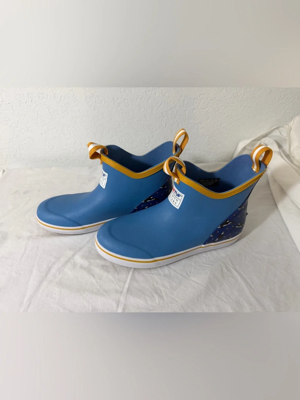 XTRATUF Kids Blue Pull-On Rain & Snow Boots with Yellow Trim